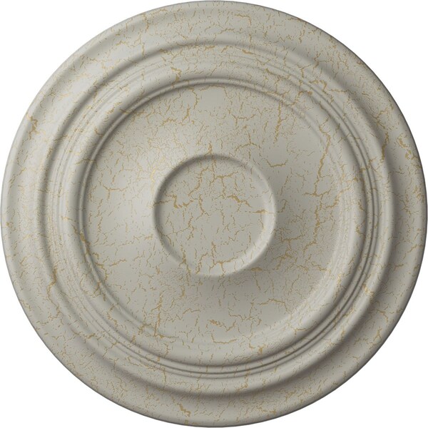 Ekena Millwork Traditional Ceiling Medallion (Canopies up to 5 1/2"), 24 3/8"OD x 1 1/2"P, Pot of Cream Crackle CM24TRPCC - main